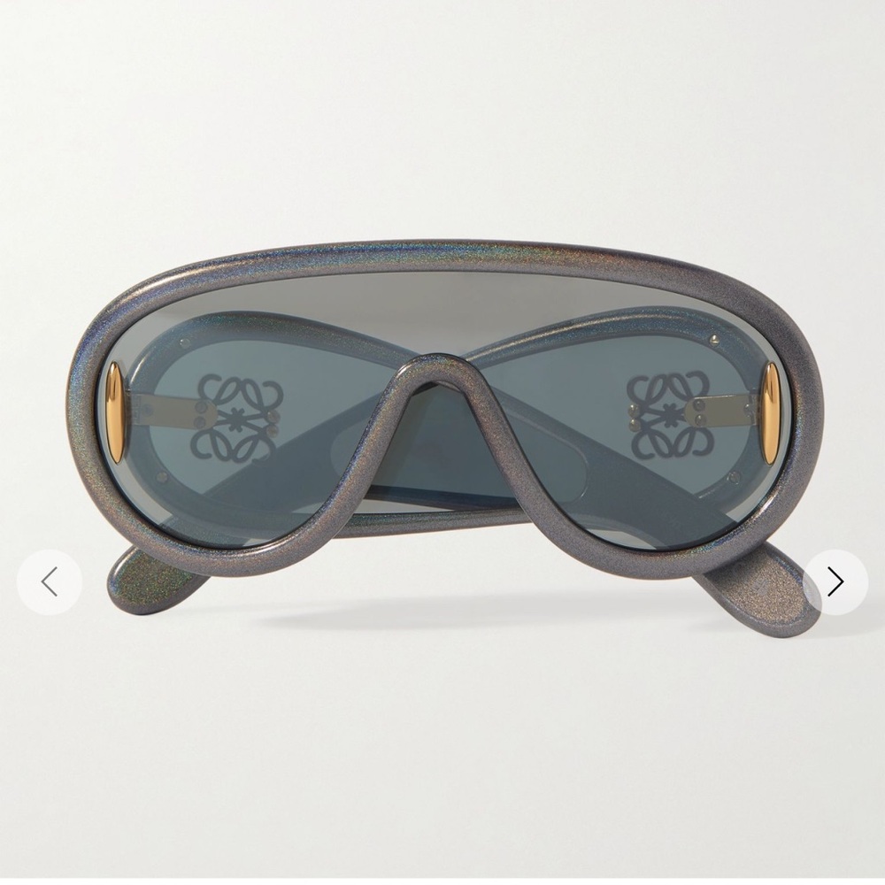 Loewe Paula's Ibiza Wave Mask Oversized D-Frame Glittered Acetate Sunglasses